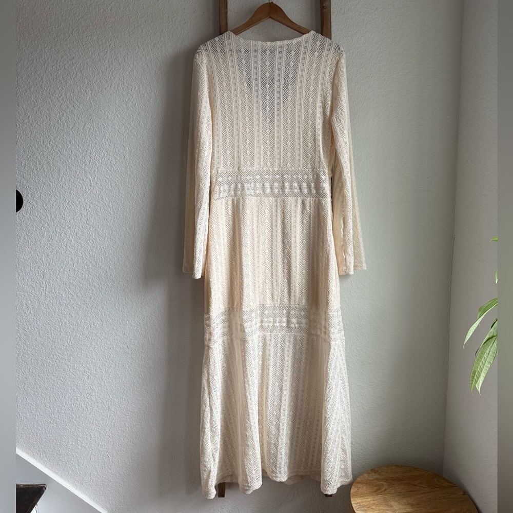 Aralina Western Lace Bell Sleeve Ivory Lace Maxi Dress NWOT sz: XL - Picture 12 of 14